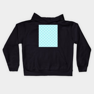 Aqua Light Blue White Quatrefoil Pattern Kids Hoodie